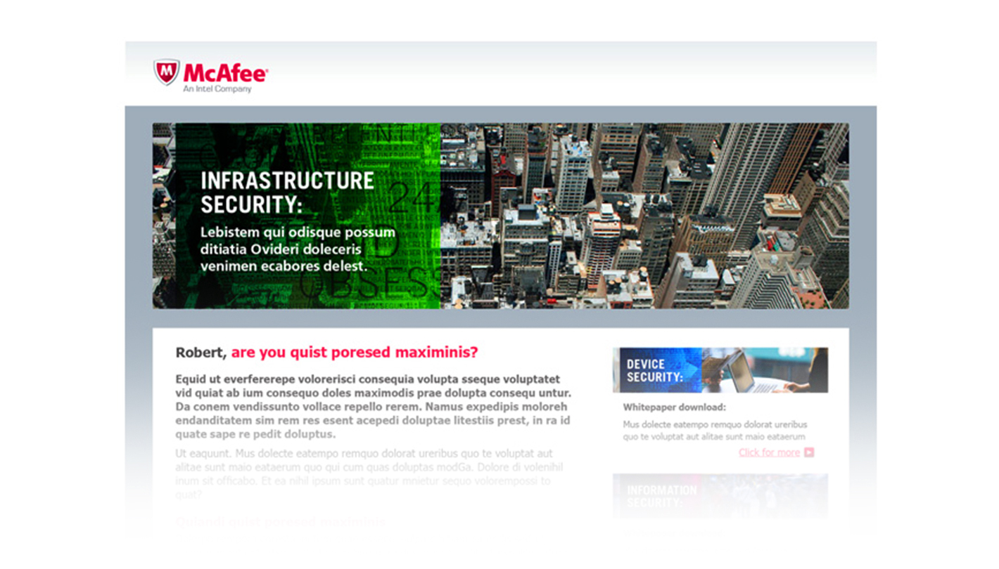 McAfee cyber security b2b marketing emails 1