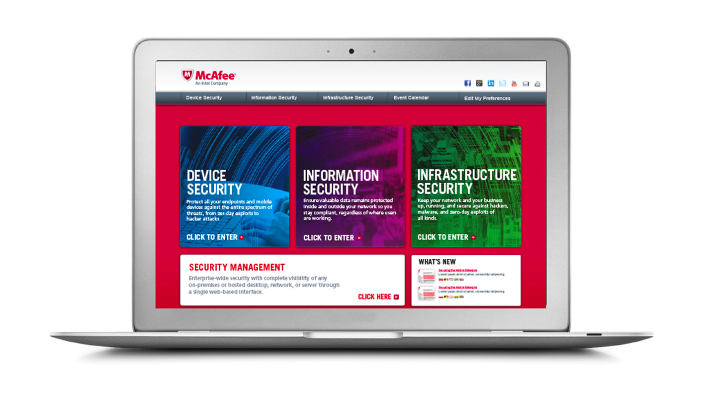 McAfee b2b cyber security website