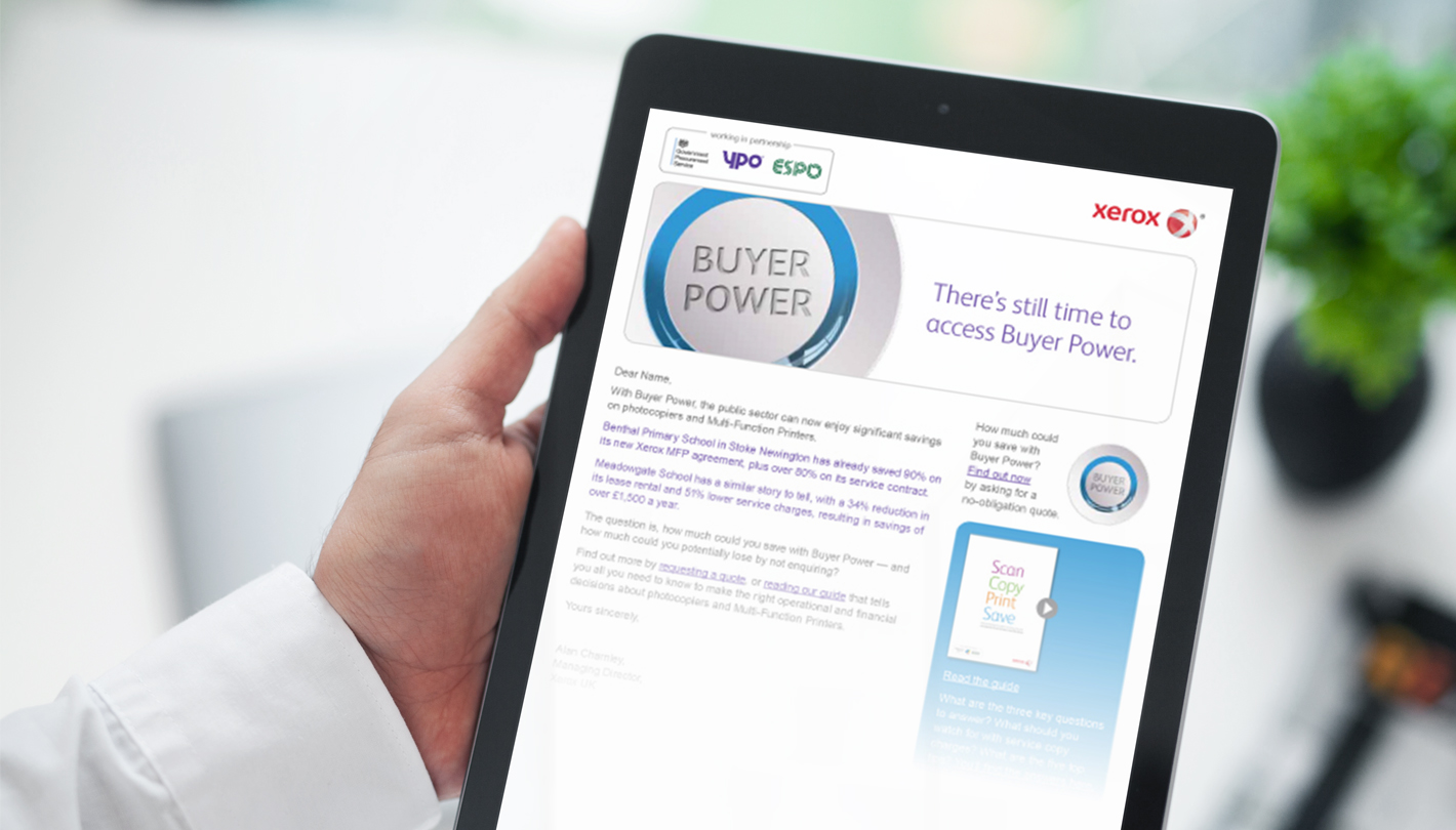 Xerox RM1599 buyer power marketing email