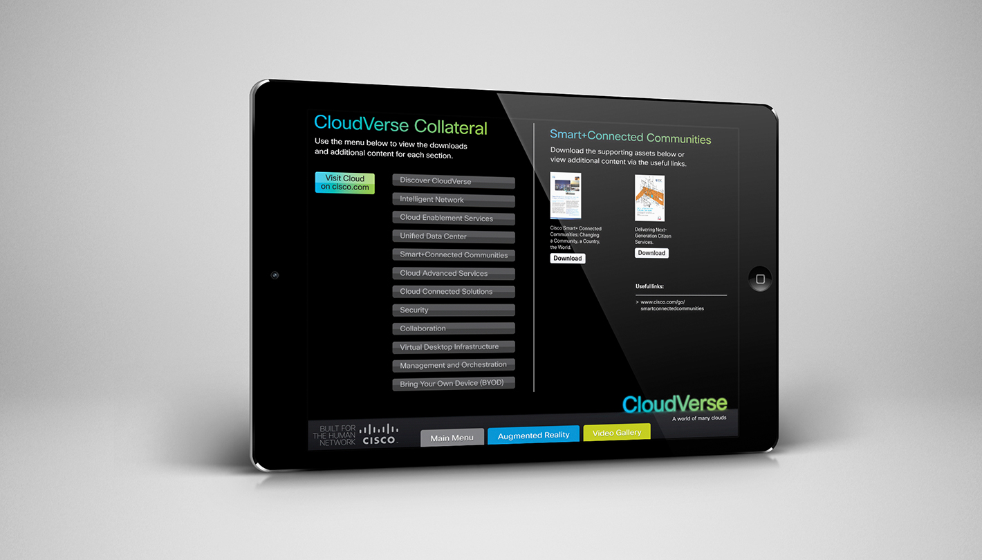 Cisco CloudVerse mobile app call to action