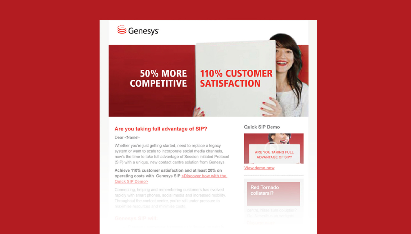 Genesys SiP email campaign 2