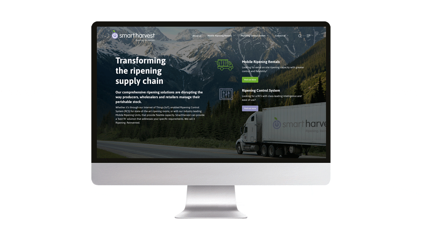 SmartHarvest website displayed on computer monitor