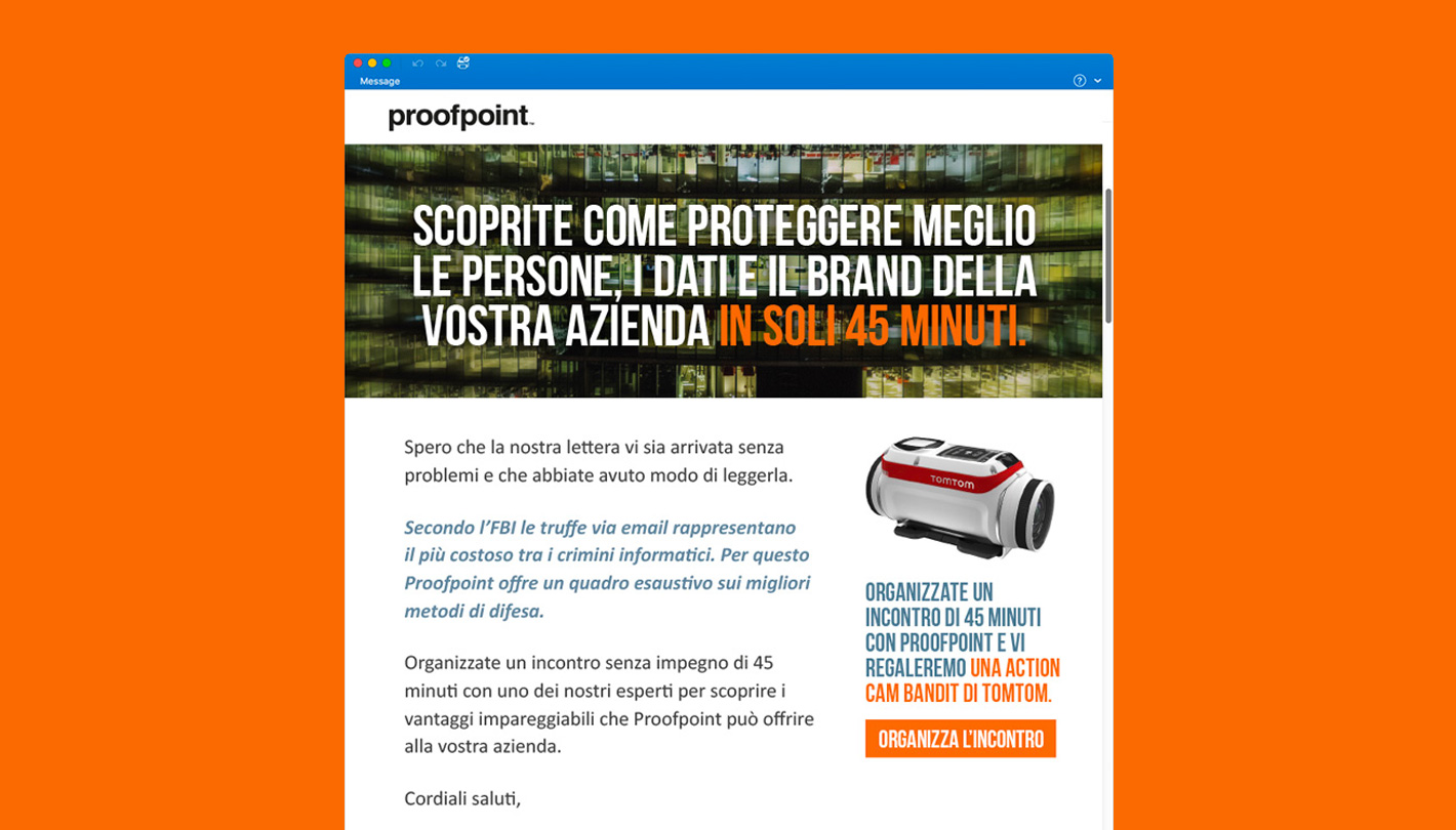 Proofpoint Email fraud marketing email