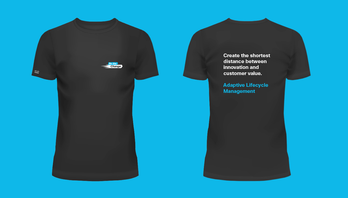 Cisco be the change branded t-shirts