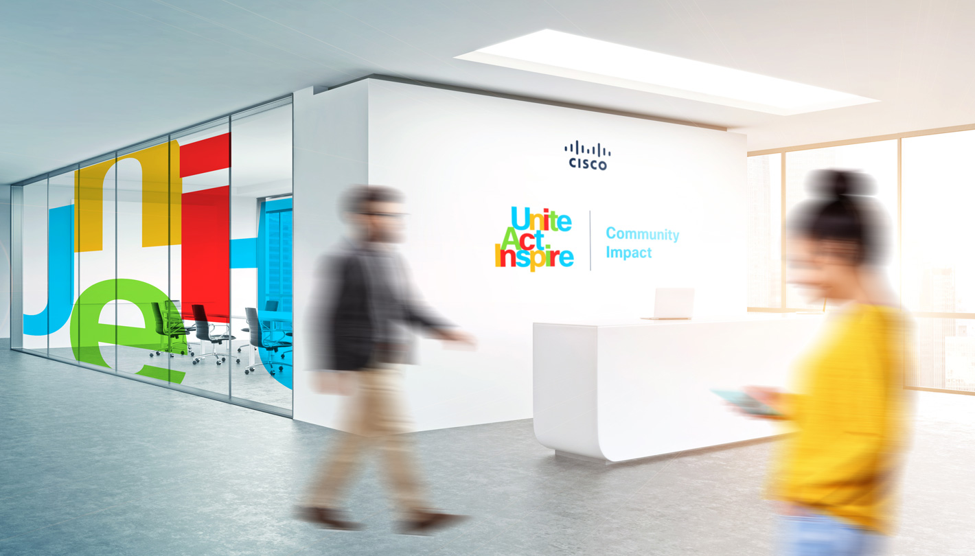 Cisco Community Impact reception graphics