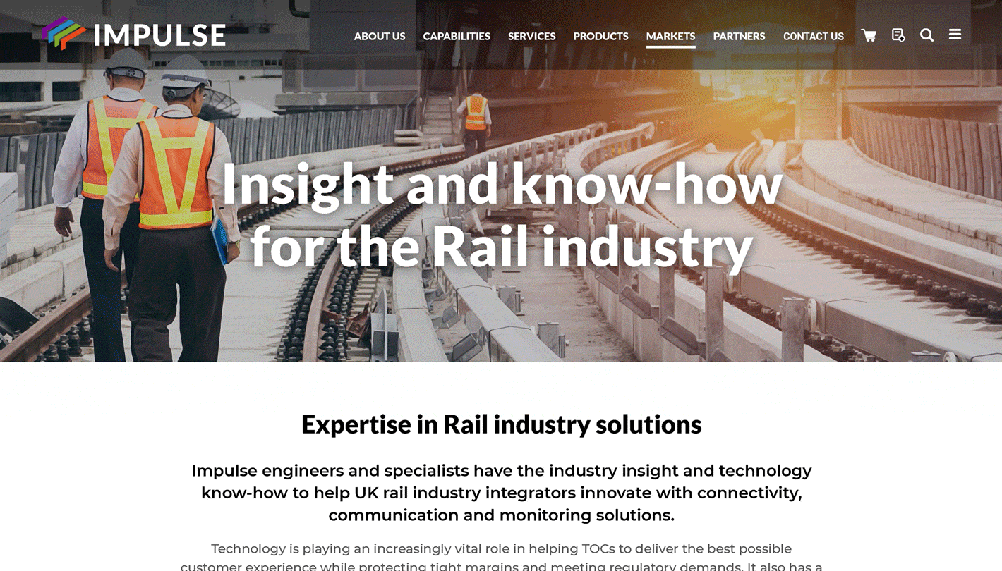 Impluse website - industry pages