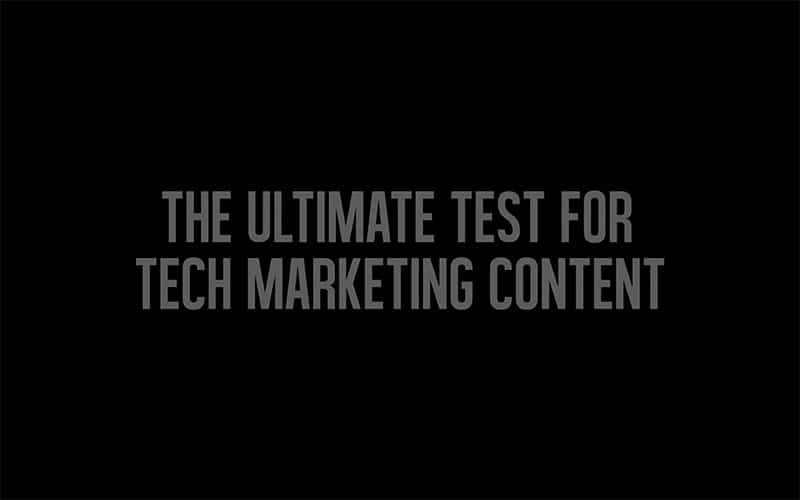 Test for marketing content video