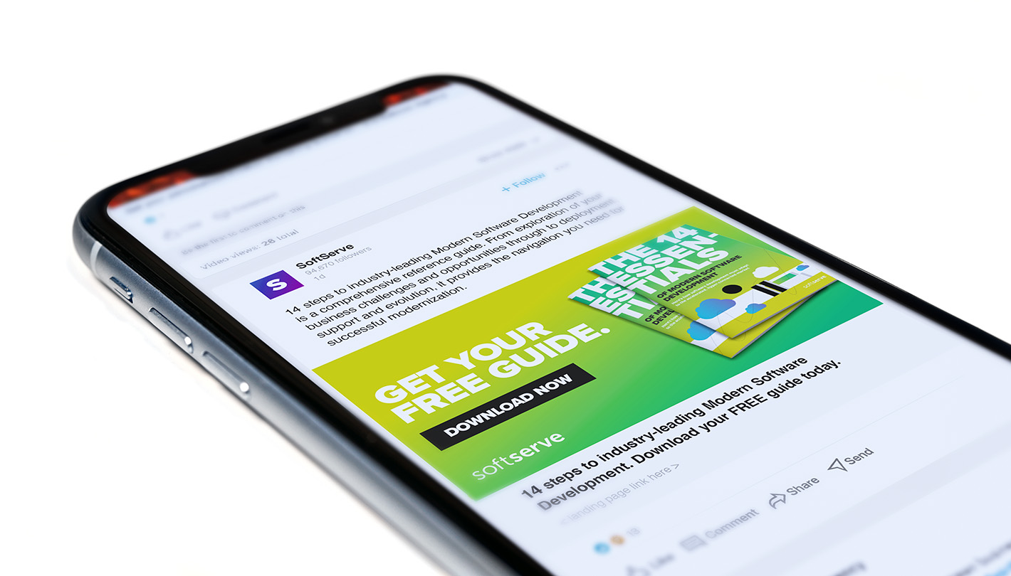 SoftServe - modern applications linkedin ads