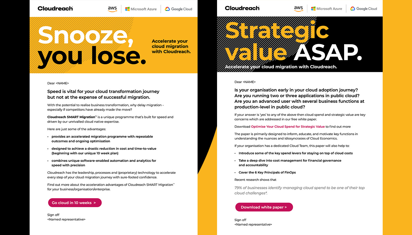 Cloudreach marketing emails