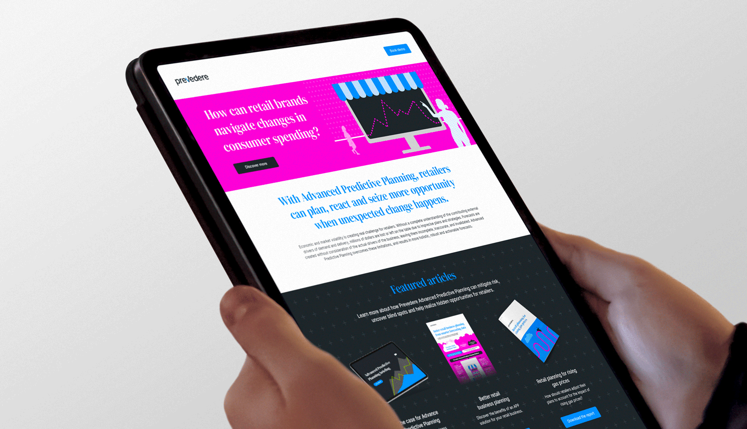 Prevedere rifleshot landing page tablet
