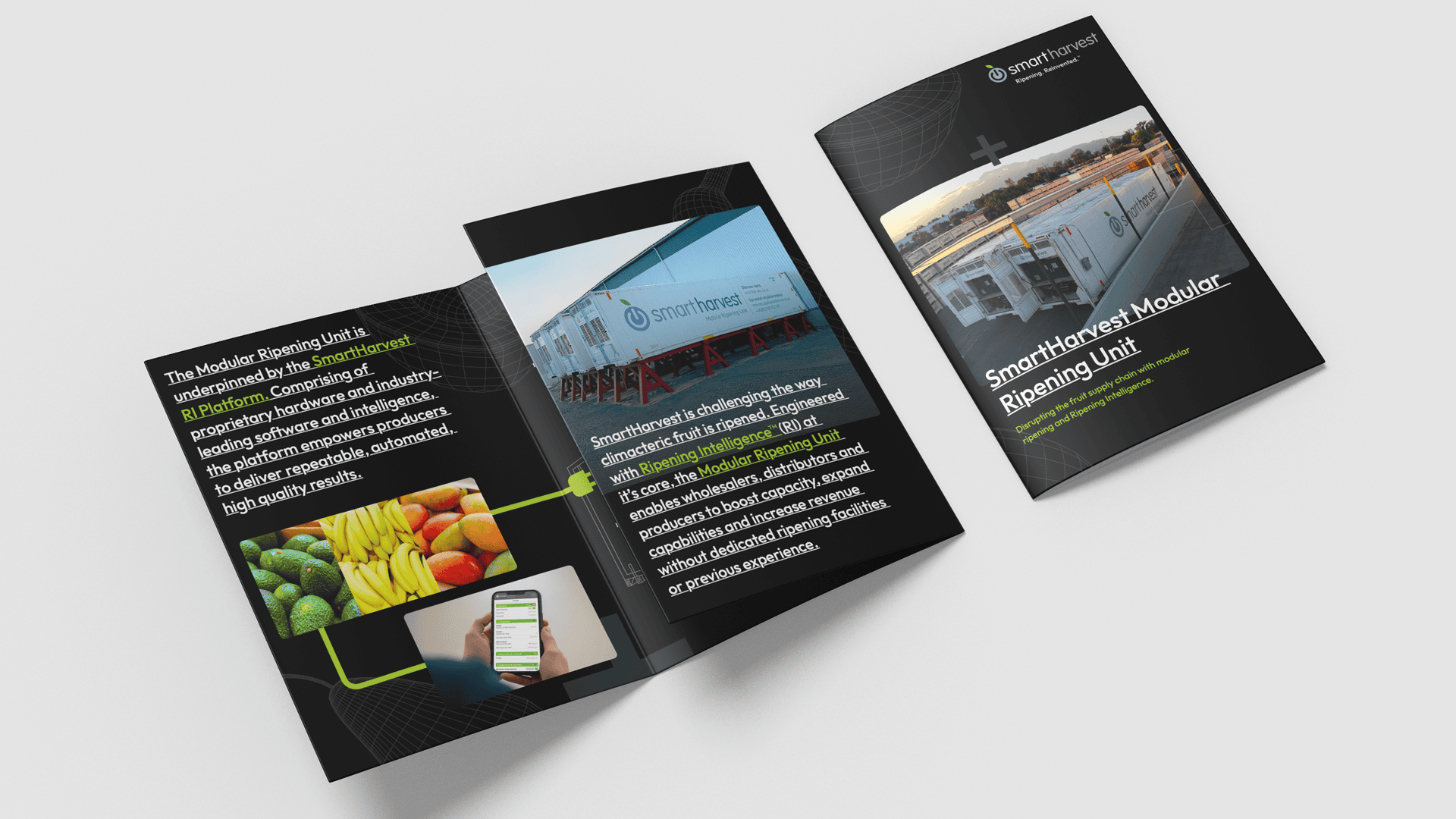 roll fold brochure with ripening unit on the front