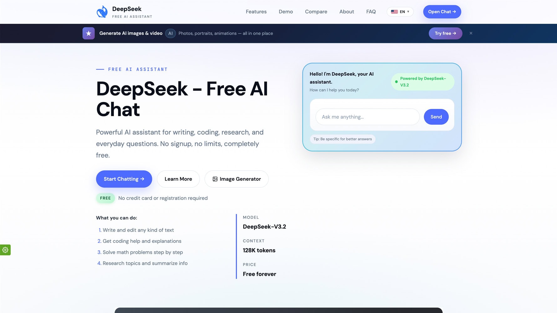 DeepSeek AI website