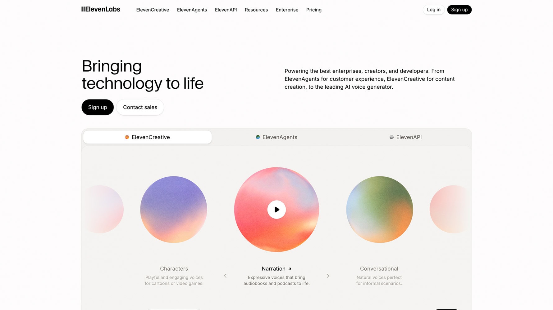 ElevenLabs website