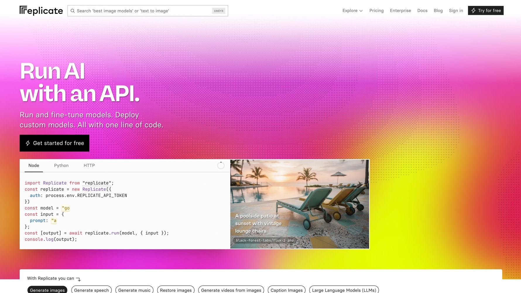Replicate website