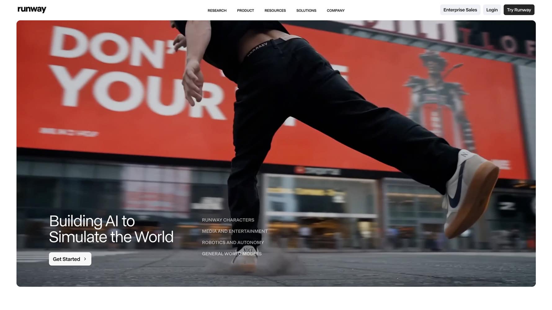 Runway website
